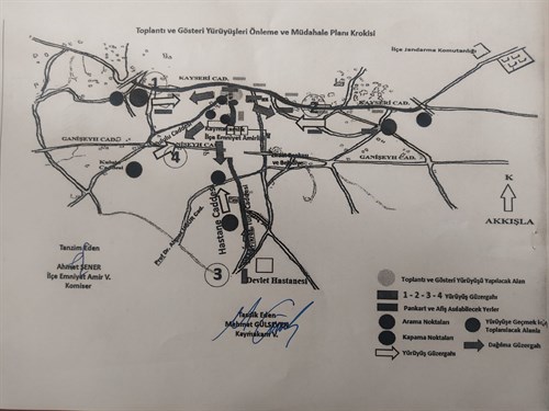 TOPLANTI VE GÖSTERİ YÜRÜYÜŞLERİ ÖNLEME VE MÜDAHALE PLANI KROKİSİ